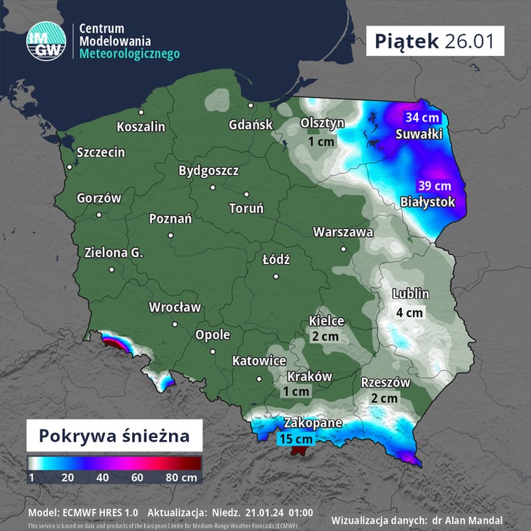 Śnieg utrzyma się tylko na wschodzie i w górach