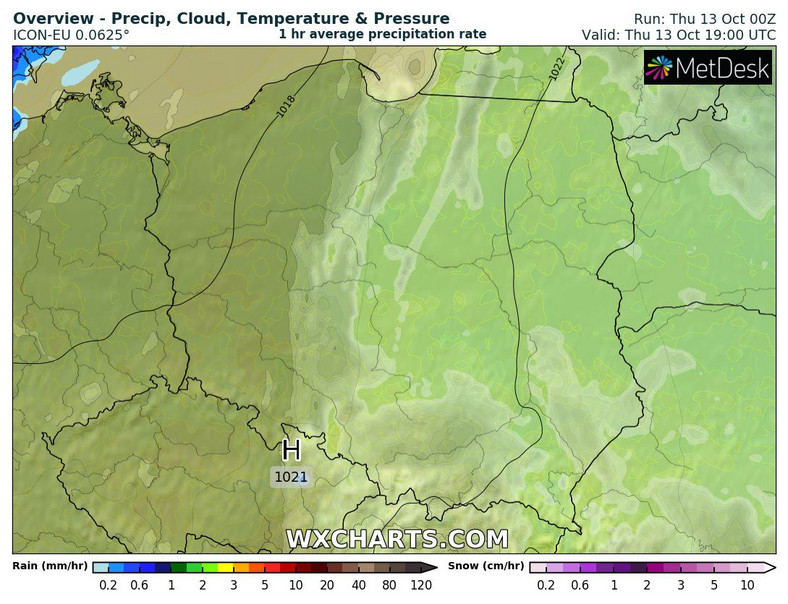 W czwartek opady nigdzie nie są prognozowane