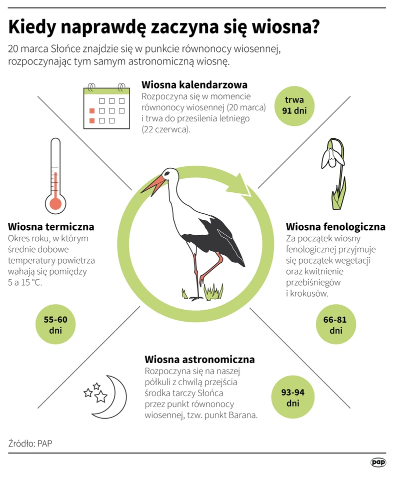 Kiedy zaczyna się wiosna? Infografika