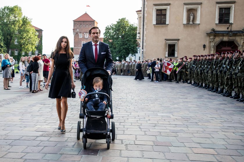 Marta Kaczyńska z mężem i synem