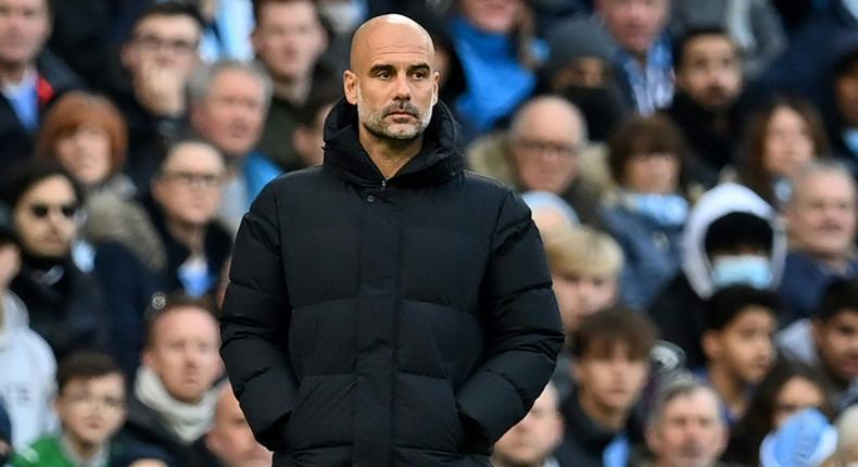 Manchester City manager Pep Guardiola praised the influence of the club's director of football Txiki Begiristain Creator: Paul ELLIS