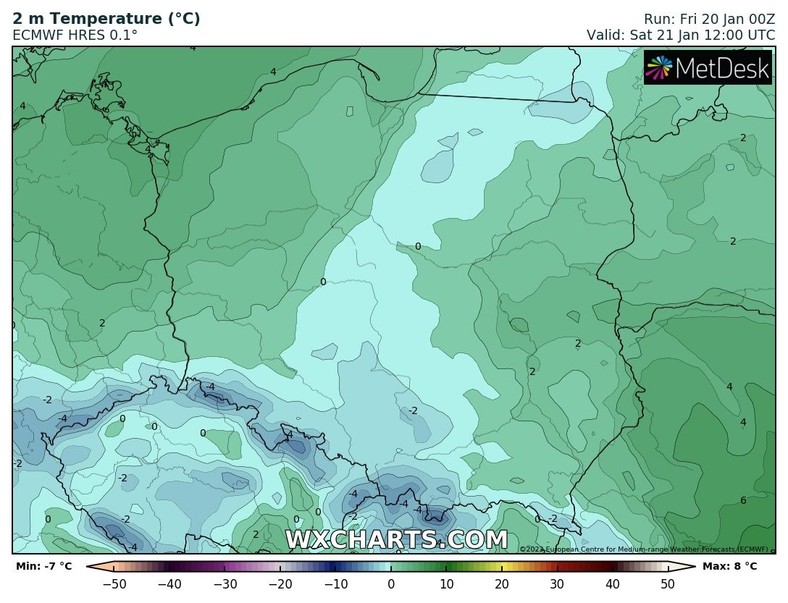 Temperatura w wielu regionach będzie miała problemy z przekroczeniem 0 st. C