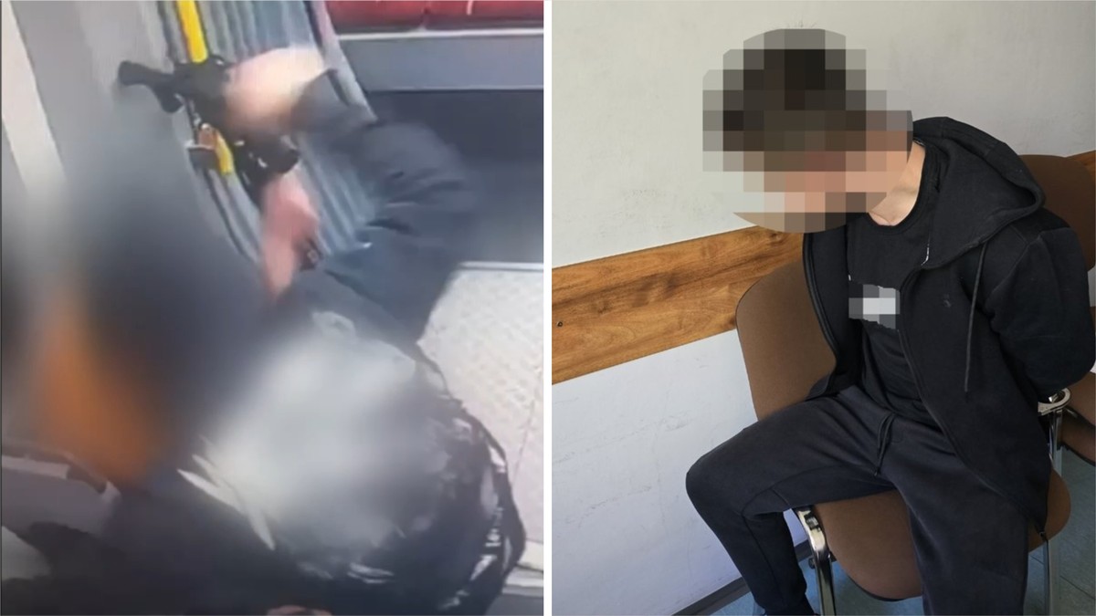 Bił i kopał zaskoczonego 17-latka w tramwaju. Nagranie przeraża. Zatrzymano 18-latka