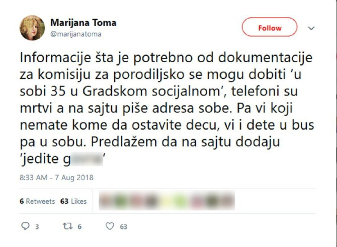 Komentar na Tviteru