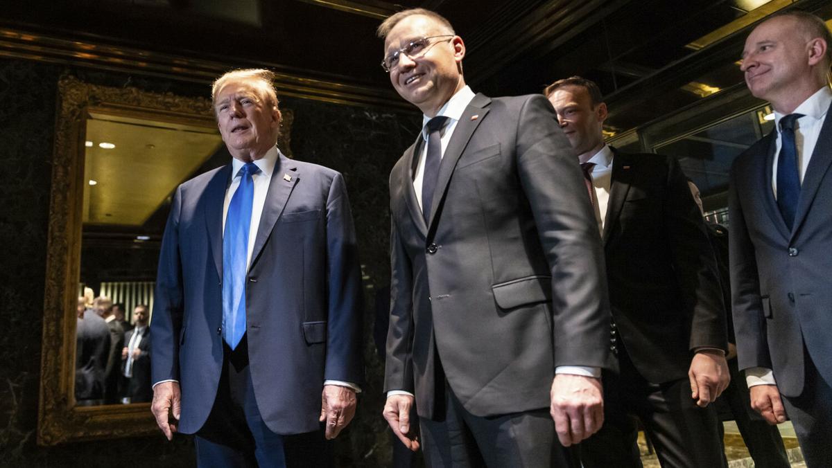 Donald Trump i Andrzej Duda przed spotkaniem w Trump Tower