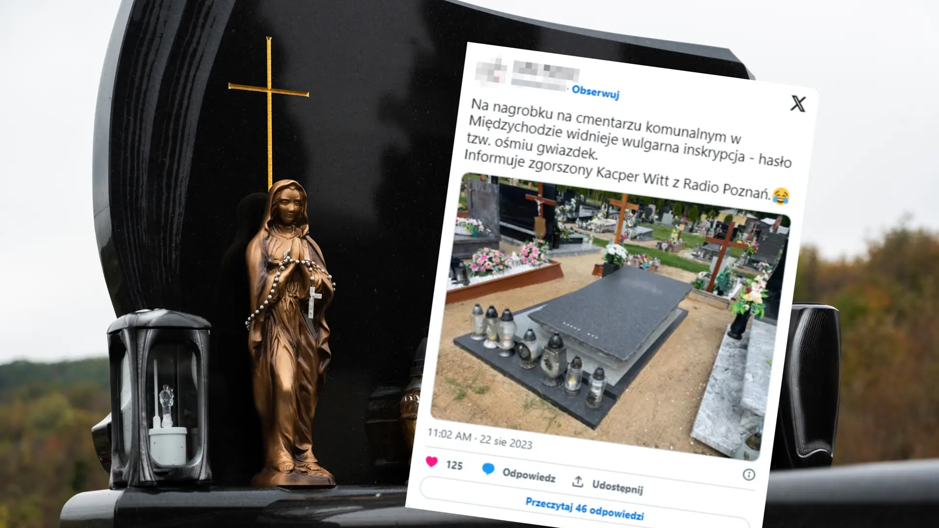 Osiem gwiazdek na grobie zmarłej wywołało burzę. Zarząd cmentarza reaguje