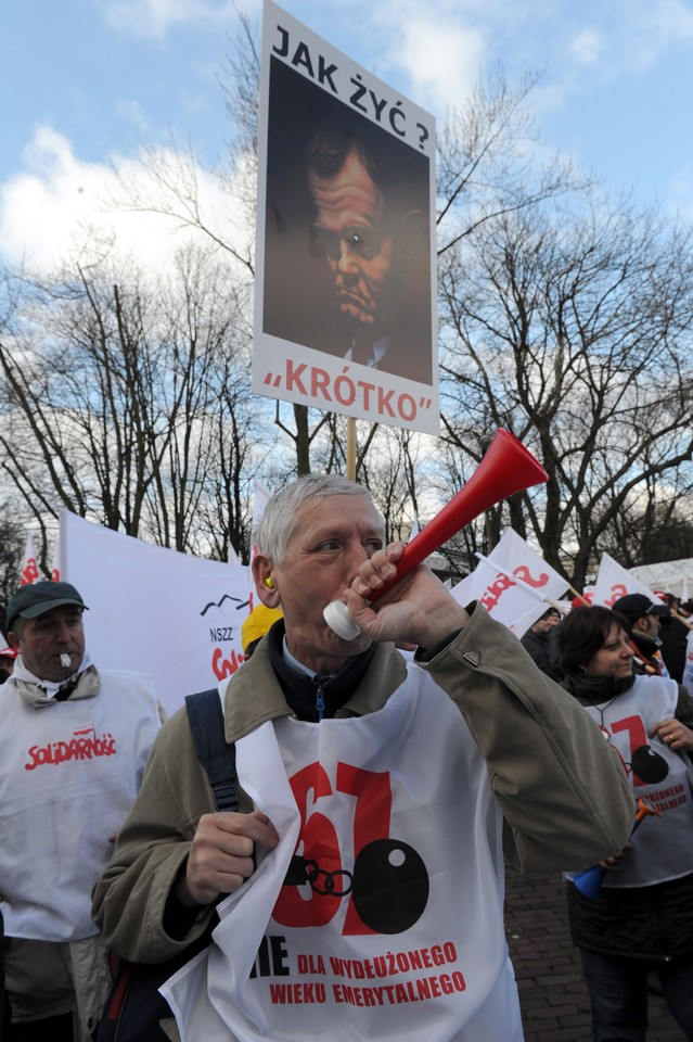 "Solidarność" protestuje przed Sejmem