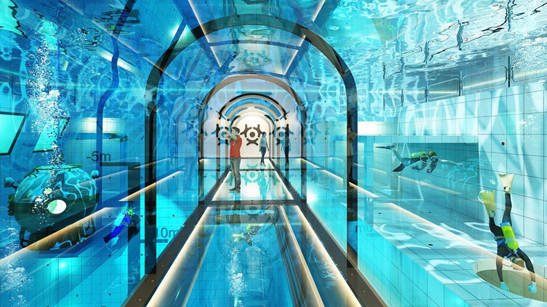 W Mszczonowie powstaje najgłębszy na świecie basen dla nurków Deepspot - wizualizacje