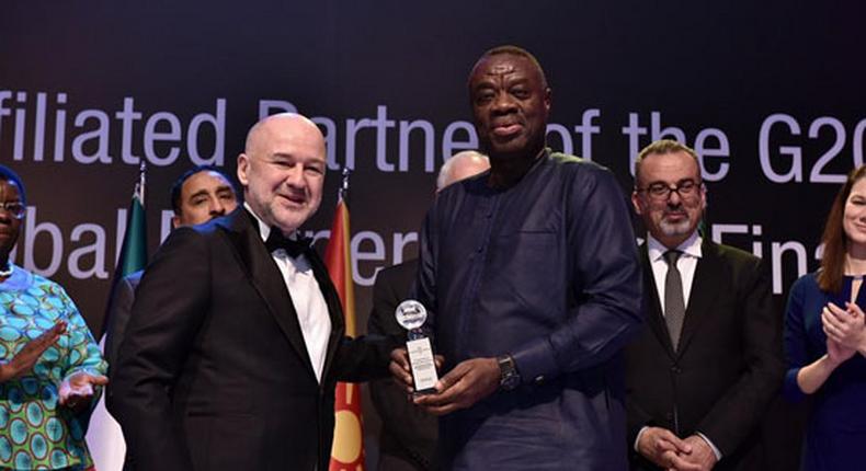 Ghana’s Minister for Business Development, Dr Ibrahim Mohammed Awal receiving his award