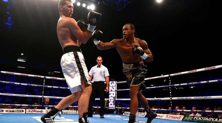 Anthony Yarde
(jobbra)
két és fél perc alatt legyőzte Baranyi Richárdot /Fotó: Europress Getty Images