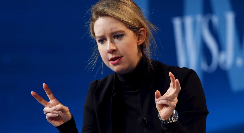 Elizabeth Holmes, founder and CEO of Theranos, speaks at the Wall Street Journal Digital Live (WSJDLive) conference at the Montage hotel in Laguna Beach, California, October 21, 2015.