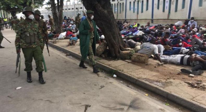 A file image of one of the cases of police brutality witnessed in Mombasa on Friday evening