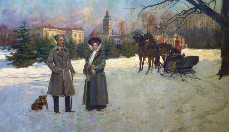 Wojciech Kossak - "Arcyksiążę Karol Stefan i Arcyksiężna Maria Teresa" (ok. 1908 r.)