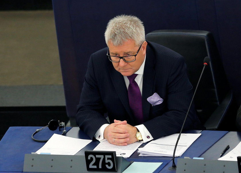 Polish Member of the European Parliament Czarnecki takes part in a voting session at the European Pa