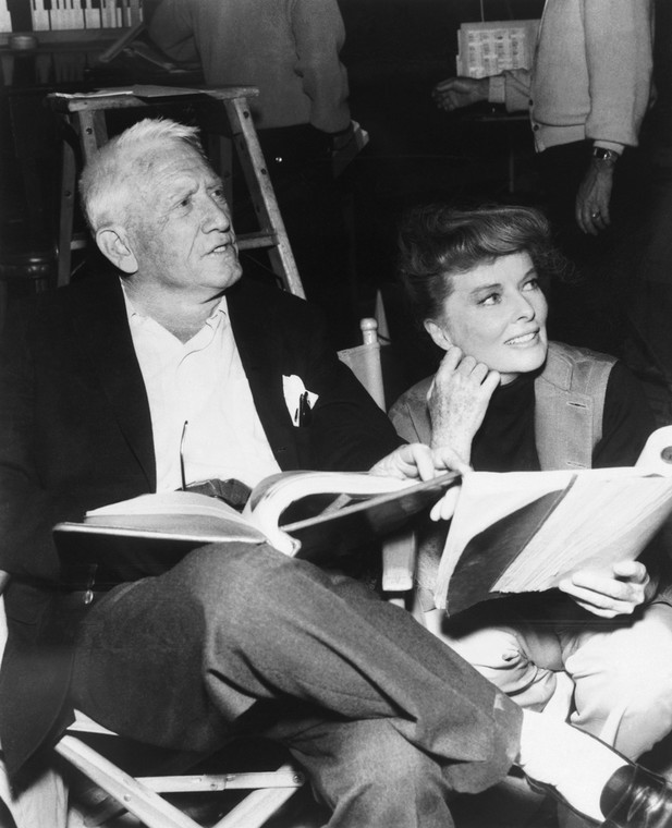 Spencer Tracy i Katharine Hepburn na planie "Zgadnij, kto przychodzi na obiad", 1967 r.