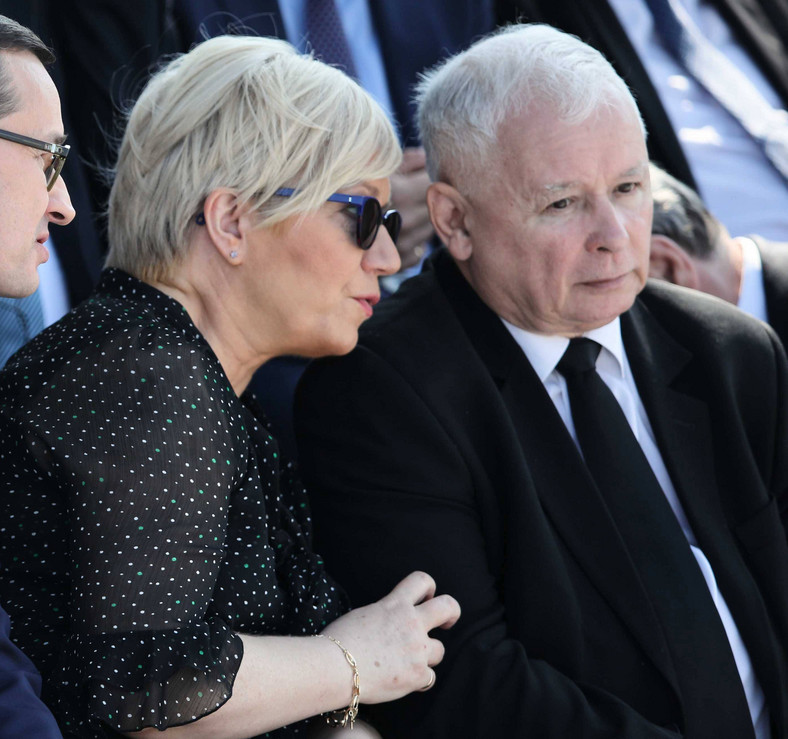 Julia Przyłębska i Jarosław Kaczyński podczas obchodów 80. rocznicy wybuchu II wojny światowej