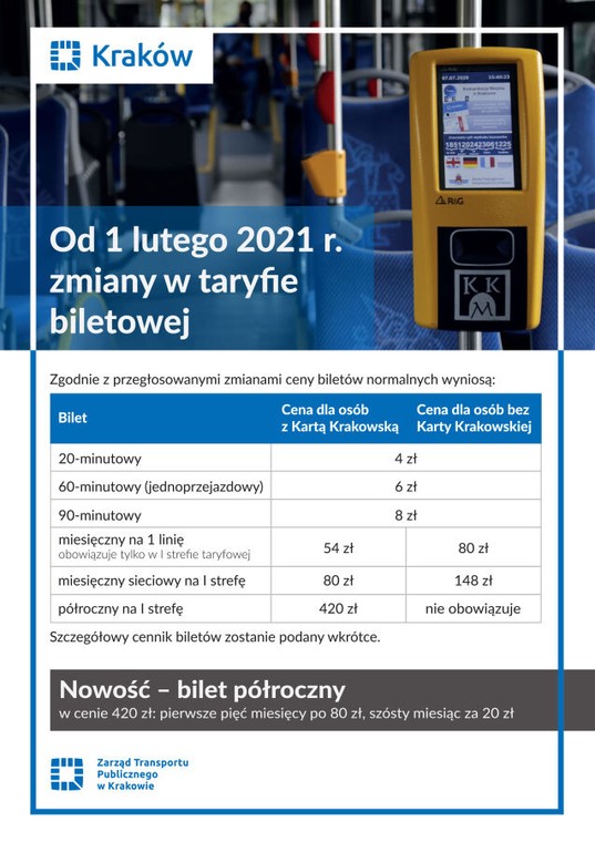 Nowe ceny biletów