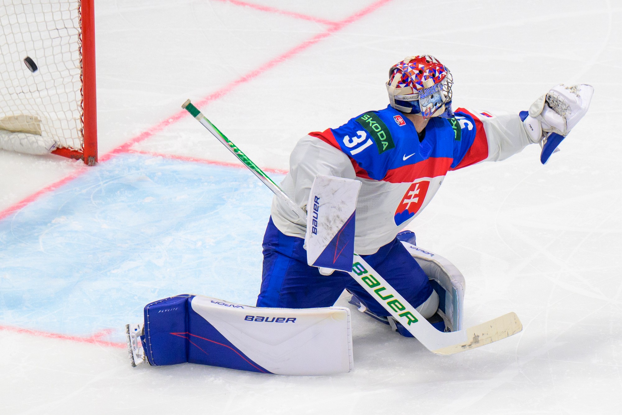 Slovenský brankár Samuel Hlavaj. 