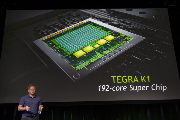 CEO NVIDIA Corporation, Jen-Hsun Huang podczas prezentacji najnowszego układu graficznego amerykańskiej firmy.