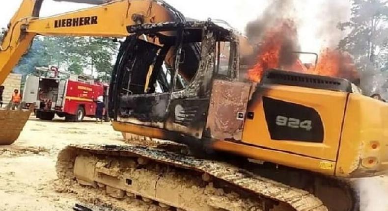 25 excavators burned by anti-galamsey taskforce