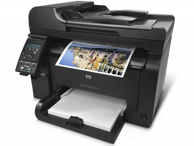 <b>HP Color Laserjet Pro 100 M175a</b>
<br>
<br>Typ: wielofunkcyjna, laserowa
<br>Rodzaj: kolorowa
<br>Szybkość druku w czerni: 16 str./min
<br>Szybkość druku w kolorze: 4 str./min
<br>Maksymalna rozdzielczość: 600 x 600
<br>Ethernet: tak
<br>Wi-Fi: tak
<br>Drukowanie dwustronne: nie
<br>Funkcje: Drukarka, ksero, skaner
<br>
<br><b>Cena: od 899 zł</b>