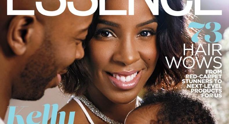 Kelly Rowand, Tim Weatherspoon and Titan Jewell Weatherspoon for Essence Magazine April 2015 cover