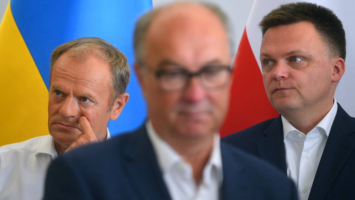 Donald Tusk, Włodzimierz Czarzasty i Szymon Hołownia