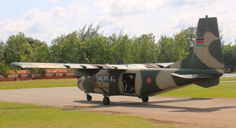 A KDF Harbin Y-12 aircraft with paratroopers on board