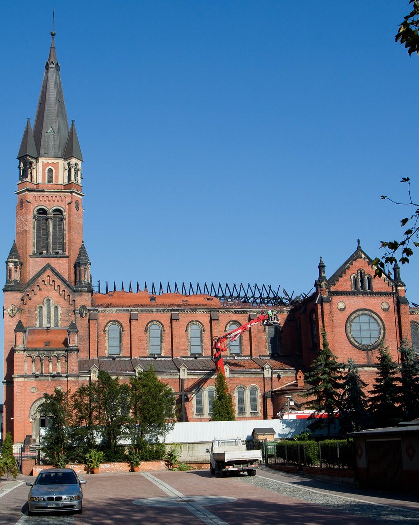 Sosnowiec. Pożar katedry 