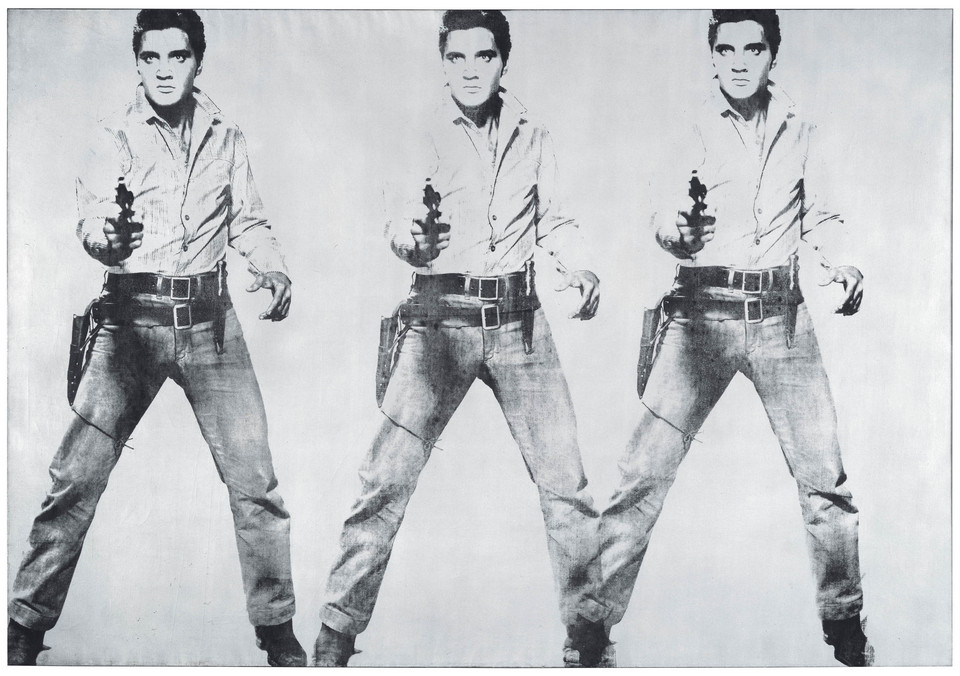 Andy Warhol, "Triple Elvis [Ferus Type]" (1963). Z kolekcji Doris i Donalda Fishera w San Francisco Museum of Modern Art