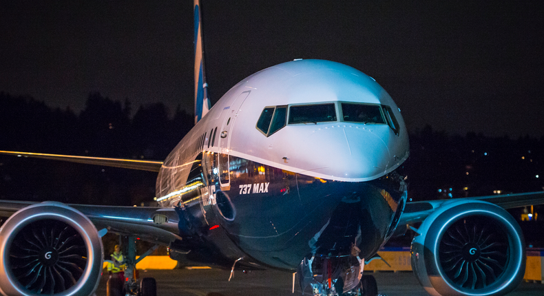 A Boeing 737 MAX 9.