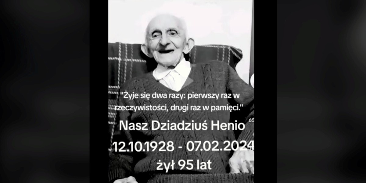 Nie żyje dziadek Henryk znany z TikToka.