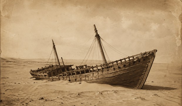 Olupina broda - ilustracija