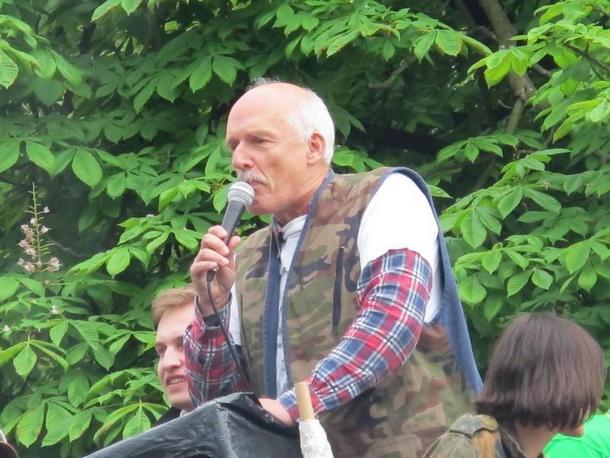 mwk 9. Janusz Korwin-Mikke przemawiał z zapałem, ale trafiał do wąskiego grona odbiorców