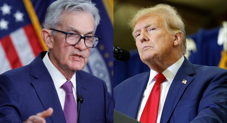 Fed Chair Jerome Powell and former President Donald Trump.Anna Moneymaker/Getty Images