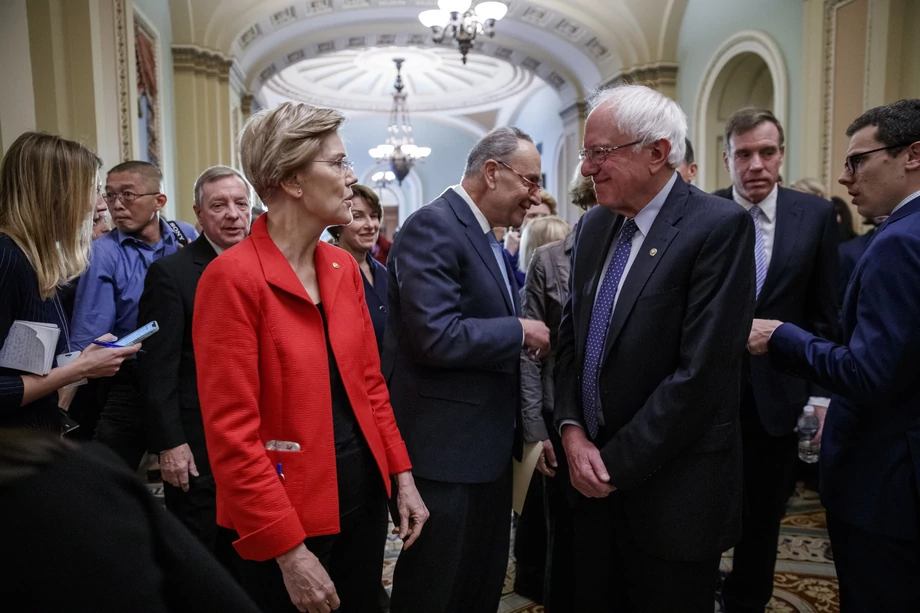 Elisabeth Warren, 70 lat, senatorka z Massachusetts, była republikanka, obecnie socjaldemokratka. Bernie Sanders, 78 lat, niezależny senator z Vermont, socjaldemokrata. 14.11.2018
