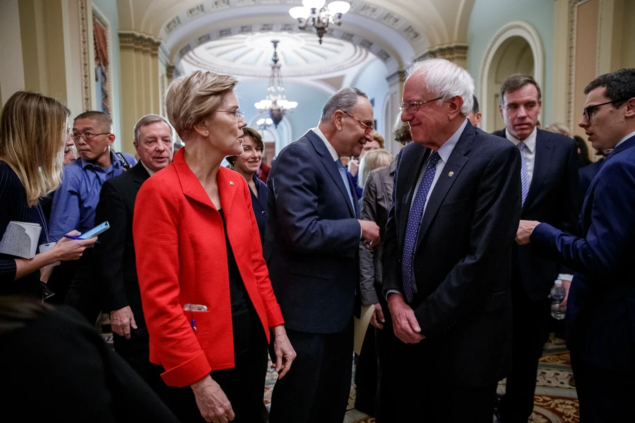 Elisabeth Warren, 70 lat, senatorka z Massachusetts, była republikanka, obecnie socjaldemokratka. Bernie Sanders, 78 lat, niezależny senator z Vermont, socjaldemokrata. 14.11.2018