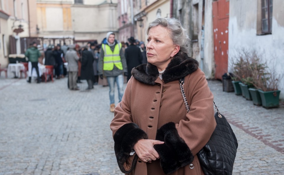 Krystyna Janda na planie filmu "Pani Dulskie" w Lublinie