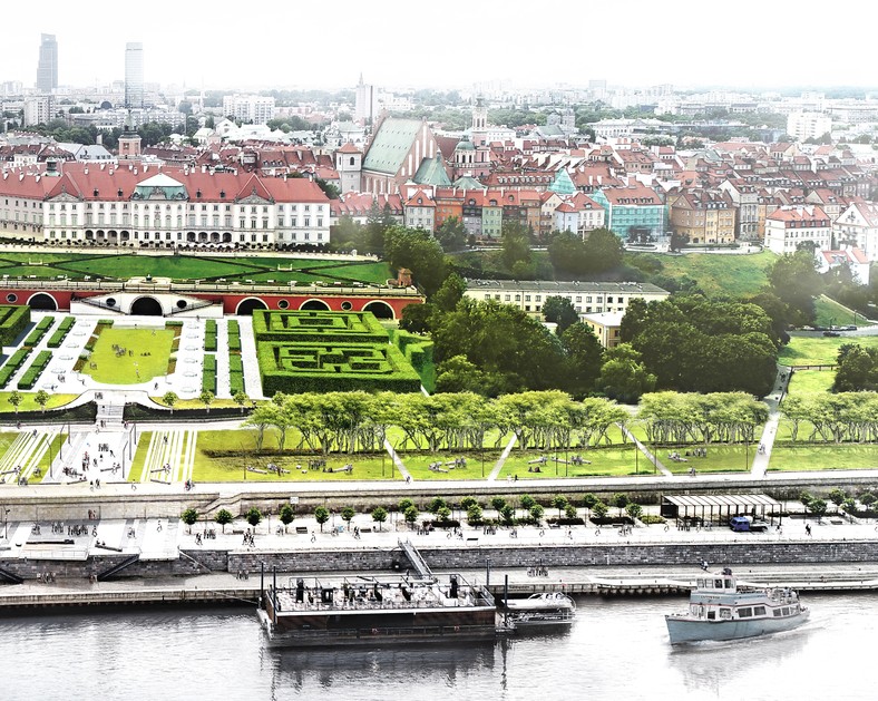 Tak wyglądałby park nad nową częścią tunelu Wisłostrady - wizualizacja