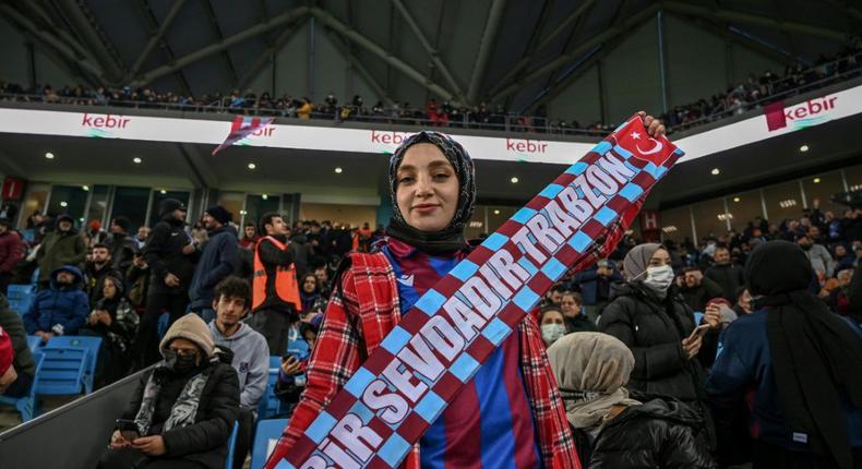 Trabzonspor are the runaway Turkish league leaders after 17 matches and on course to win their first title since 1984 Creator: Ozan KOSE