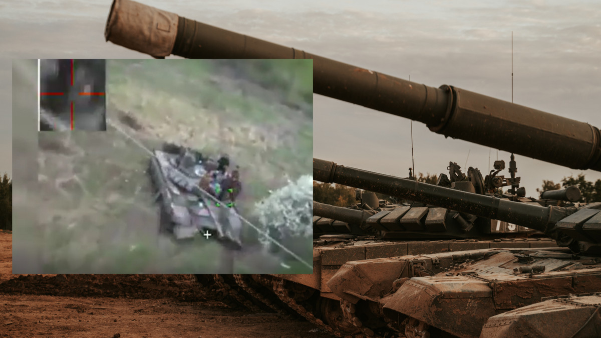 Rosjanie urządzili libację na czołgu. Namierzyli ich Ukraińcy [WIDEO]