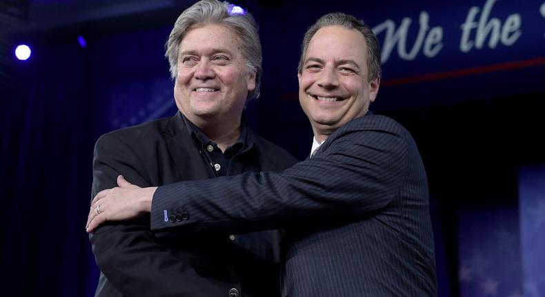 Steve Bannon and Reince Priebus at CPAC.