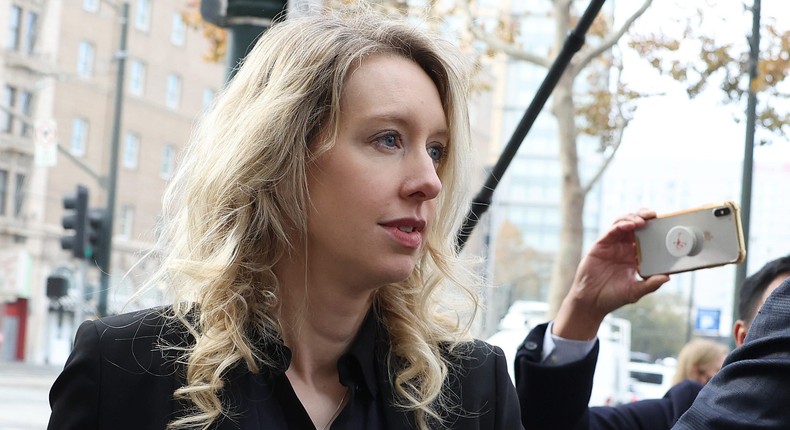 Former Theranos CEO Elizabeth Holmes on November 18, 2022 in San Jose, California. Holmes appeared in federal court for sentencing after being convicted of four counts of fraud for allegedly engaging in a multimillion-dollar scheme to defraud investors in her company Theranos, which offered blood testing lab services.Justin Sullivan/Getty Images