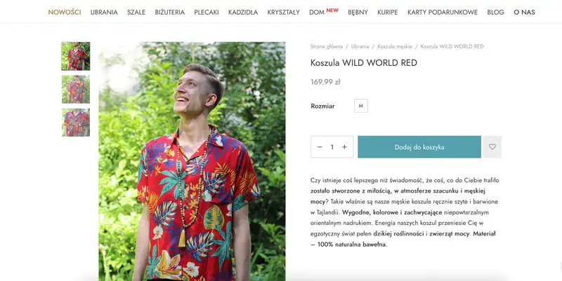 Koszule męskie &quot;stworzone z miłością, w atmosferze szacunku i męskiej mocy&quot;