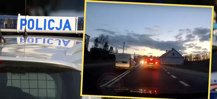 Jechał na "czołówkę" z radiowozem. Zachowanie policjantów zaskakuje [WIDEO]