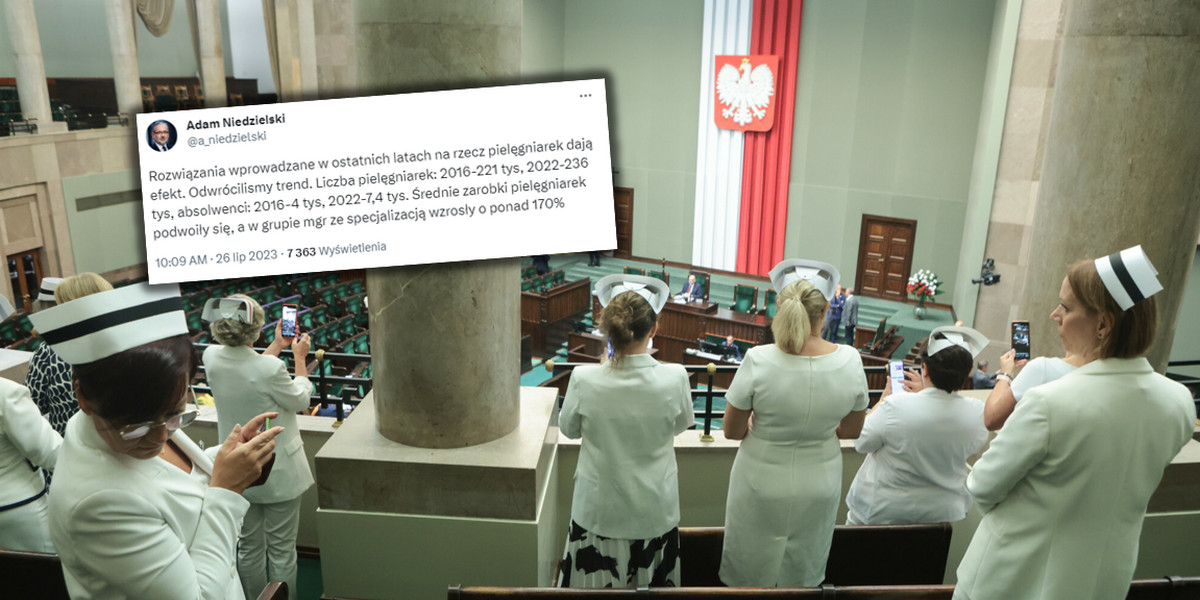 Minister Zdrowia Adam Niedzielski mówi o dwukrotnym wzroście zarobków pielęgniarek.