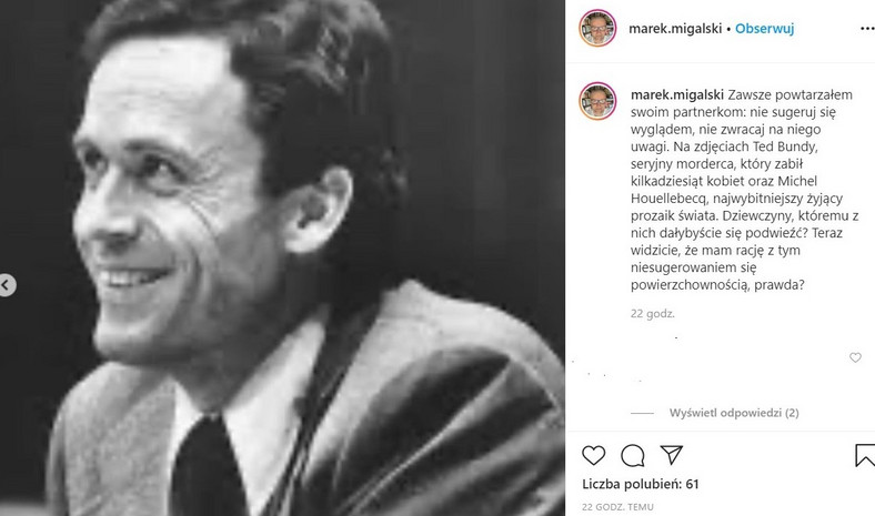 Ted Bundy na Instagramie Marka Migalskiego