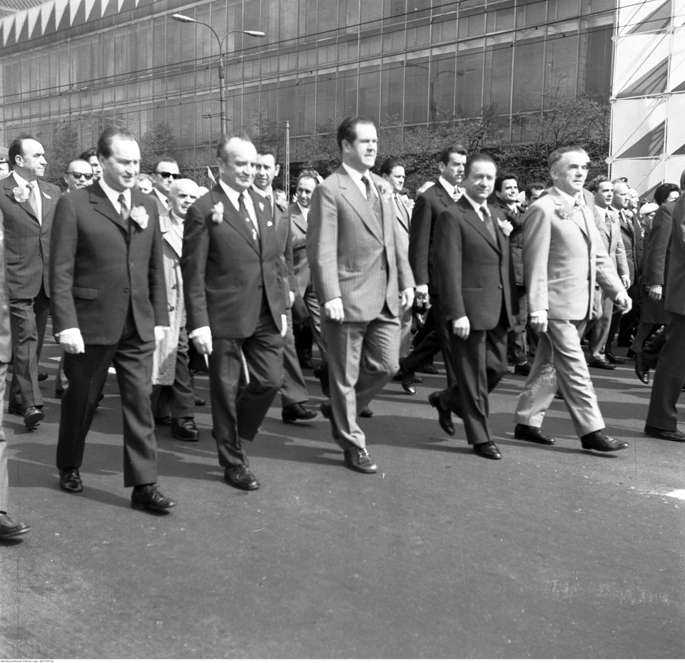 Pochód 1 Maja w Warszawie w 1973 roku