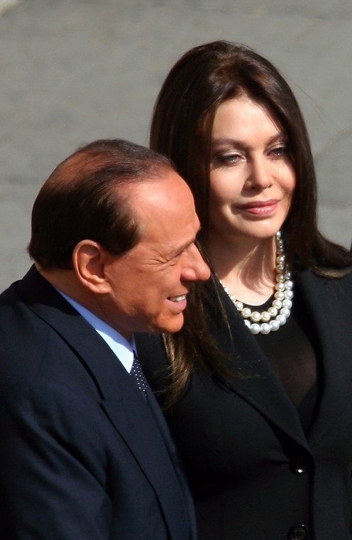 Silvio Berlusconi z eksżoną Veronicą Lario