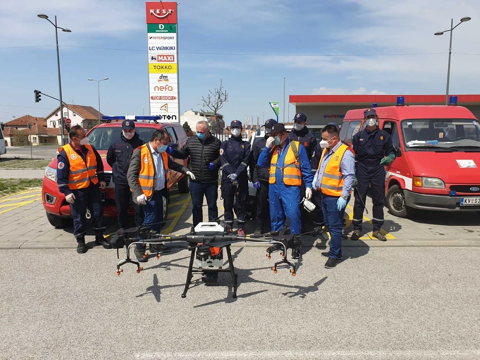 Kraljevo dezinfekcija ulica pomoću drona